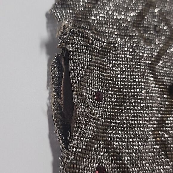 Vintage Coin Purse Beaded Seed Beads Small Red Rhinestones - Picture 6 of 12